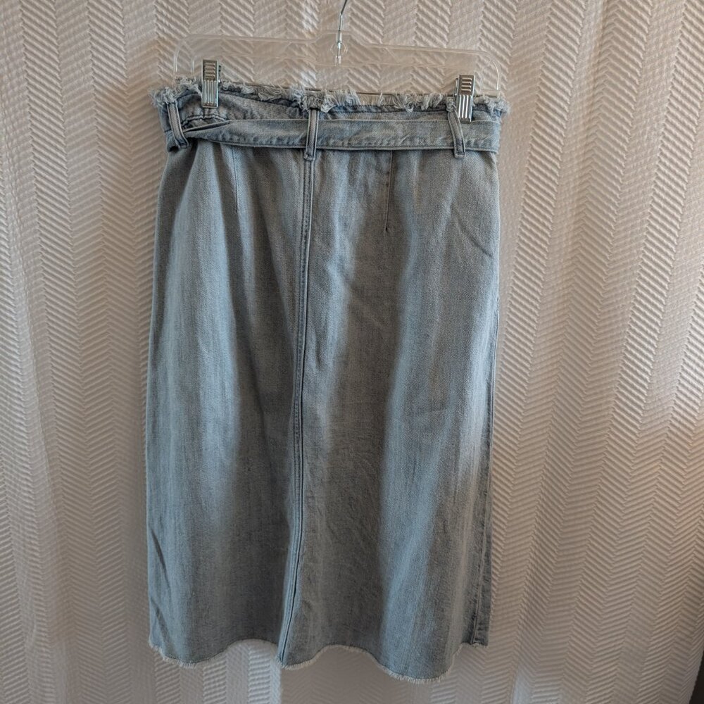 Gap Denim Skirt Light A-line Blue Wash Belted Size 28 Retro style Boho Casual - Picture 9 of 12